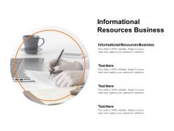 Informational resources business ppt powerpoint presentation infographics guidelines cpb