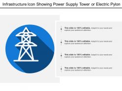 Infrastructure Icon Showing Power Supply Tower Or Electric Pylon