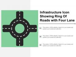 Infrastructure icon showing ring of roads with four lane