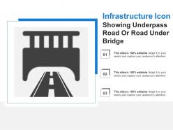 Infrastructure icon showing underpass road or road under bridge