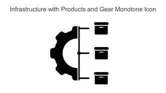 Infrastructure With Products And Gear Monotone Icon In Powerpoint Pptx Png And Editable Eps Format