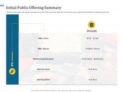 Initial public offering summary understanding capital structure of firm ppt infographics