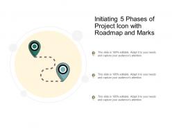 Initiating 5 phases of project icon with roadmap and marks
