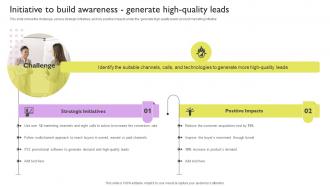 Initiative To Build Awareness Generate High Quality Leads Ways To Improve Brand Awareness