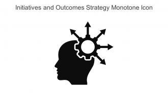 Initiatives And Outcomes Strategy Monotone Icon In Powerpoint Pptx Png And Editable Eps Format