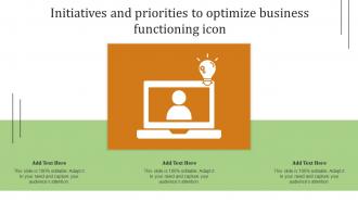 Initiatives And Priorities To Optimize Business Functioning Icon