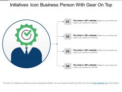 Initiatives icon business person with gear on top