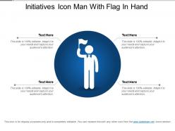 Initiatives icon man with flag in hand