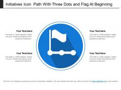 Initiatives icon path with three dots and flag at beginning