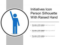 Initiatives icon person silhouette with raised hand