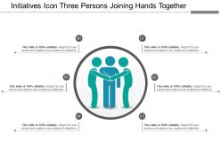 Initiatives icon three persons joining hands together