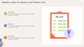 Initiatives Plan For Business And Finance Icon