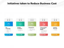 Initiatives taken to reduce business cost