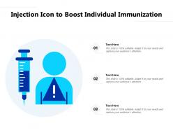 Injection icon to boost individual immunization