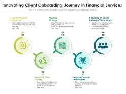Innovating client onboarding journey in financial services