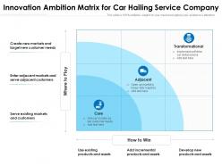 Innovation ambition matrix for car hailing service company