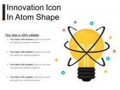 Innovation icon in atom shape