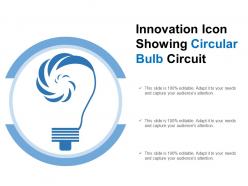 Innovation icon showing circular bulb circuit