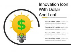 Innovation icon with dollar and leaf