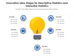 Innovation idea stages for descriptive statistics and inferential statistics infographic template