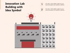 Innovation lab building with idea symbol