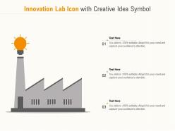 Innovation lab icon with creative idea symbol