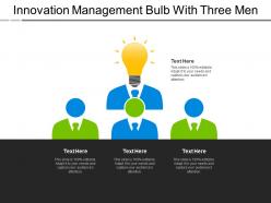 Innovation management bulb with three men