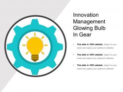 Innovation management glowing bulb in gear