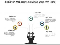 Innovation management human brain with icons