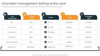 Innovation Management Training Action Plan