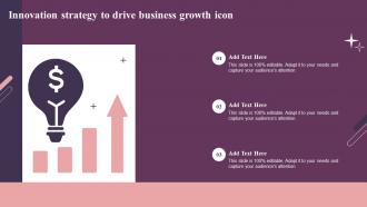 Innovation Strategy To Drive Business Growth Icon