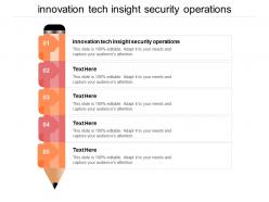 Innovation tech insight security operations ppt powerpoint presentation infographic template show cpb
