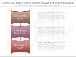 Innovative commercial debt finance sample powerpoint slide introduction