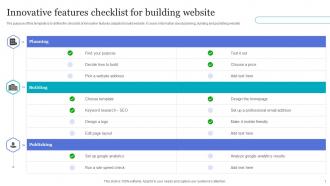 Innovative Features Checklist For Building Website