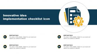 Innovative Idea Implementation Checklist Icon