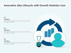 Innovative idea lifecycle with growth statistics icon