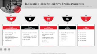 Innovative Ideas To Improve Brand Awareness Ppt Powerpoint Presentation Inspiration Structure