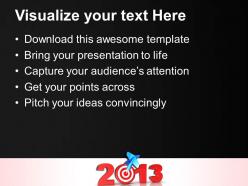 Innovative marketing concepts 2013 new year targets business success ppt slide designs powerpoint
