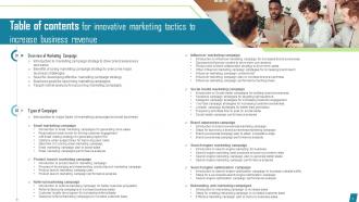 Innovative Marketing Tactics To Increase Business Revenue Strategy CD V Professionally Researched