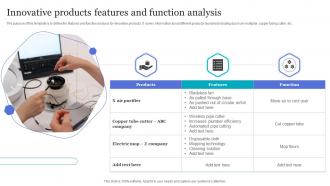 Innovative Products Features And Function Analysis