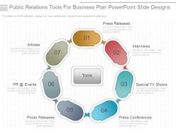 Innovative public relations tools for business plan powerpoint slide designs