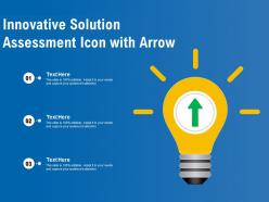 Innovative solution assessment icon with arrow