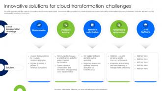 Innovative Solutions For Cloud Transformation Challenges