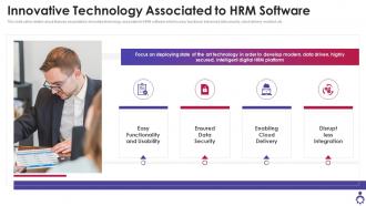 Innovative Technology Associated To HRM Software Manpower Management Ppt Ideas