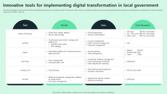 Innovative Tools For Implementing Digital Transformation In Local Government