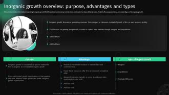 Inorganic Growth Overview Purpose Advantages And Types Approach To Develop Killer Business Strategy