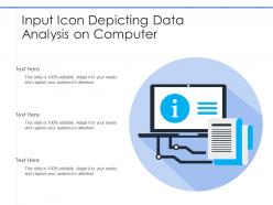 Input icon depicting data analysis on computer
