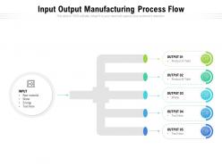 Input output manufacturing process flow