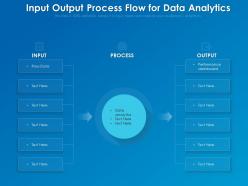 Input output process flow for data analytics