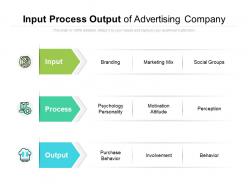 Input process output of advertising company